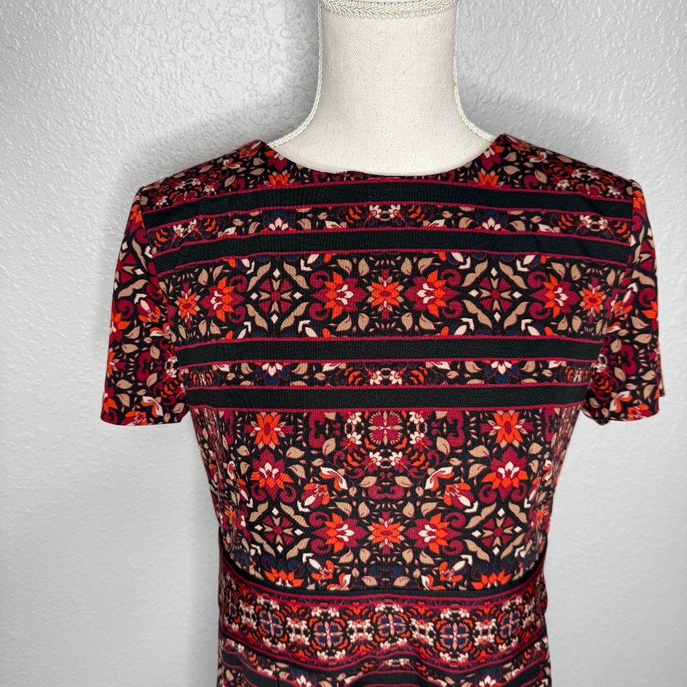 Chico's Floral Striped Print Short sleeve dress .-cp - Picture 3 of 7